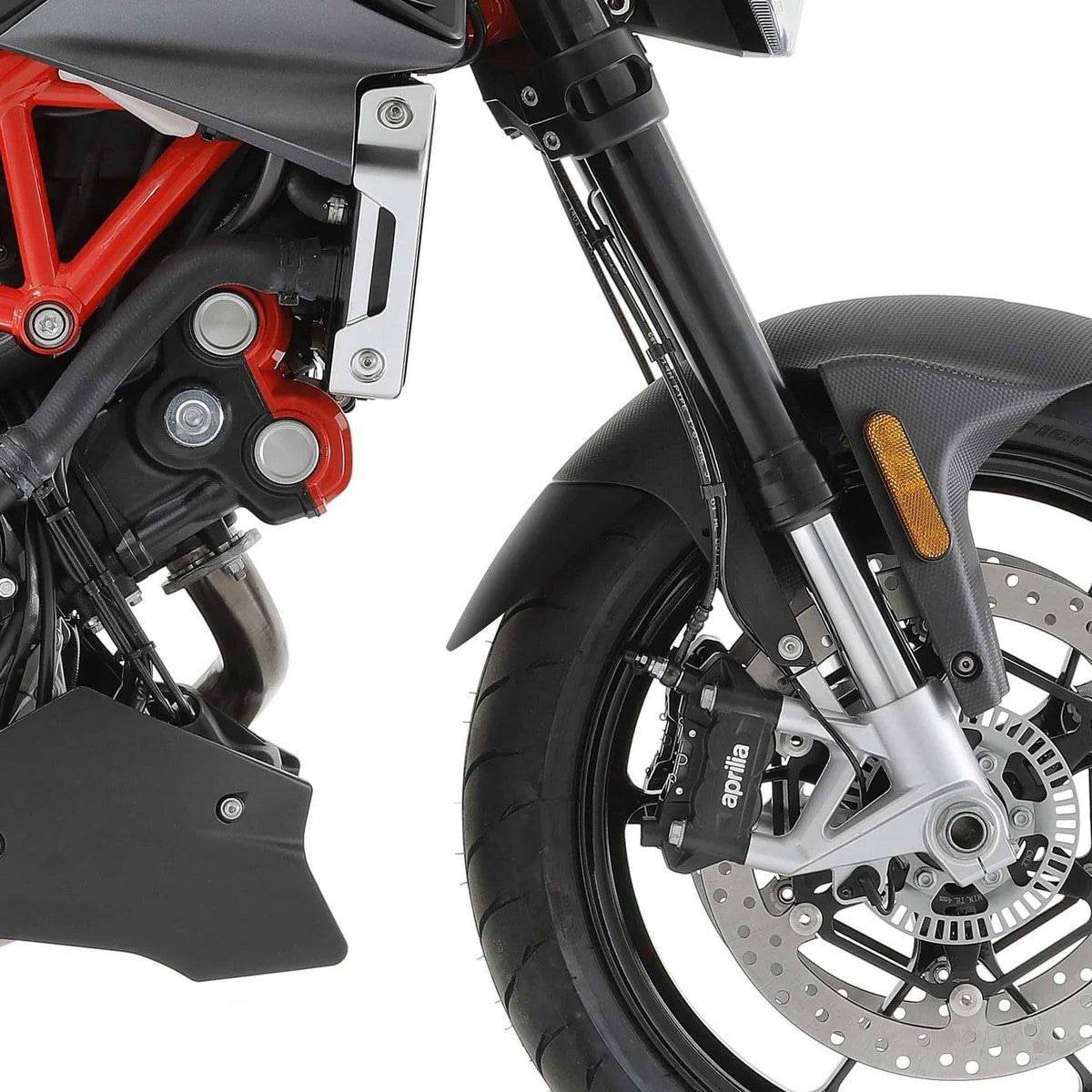 R&G Fender Extender for Aprilia Caponord 1200 '13-'17, RSV4 R '11-'14, RSV4 RF '15-'20, RSV4 RR '15-'20, Shiver 900 '17-'20, Tuono V4 1100 Factory '15-'20, V4 1100 RR '15-'20 & Tuono V4R '11-'14. Secondary image
