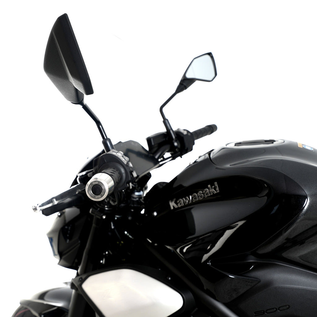 R&G Stainless Steel Bar Ends for Kawasaki Z900RS '18- '24, Z900 '17-, Z H2 '20- '24, ZX-25R '20-, Z650RS '21- '24, ZX6-R(636) '19-  & ZX-4R(R) (SE) '23-