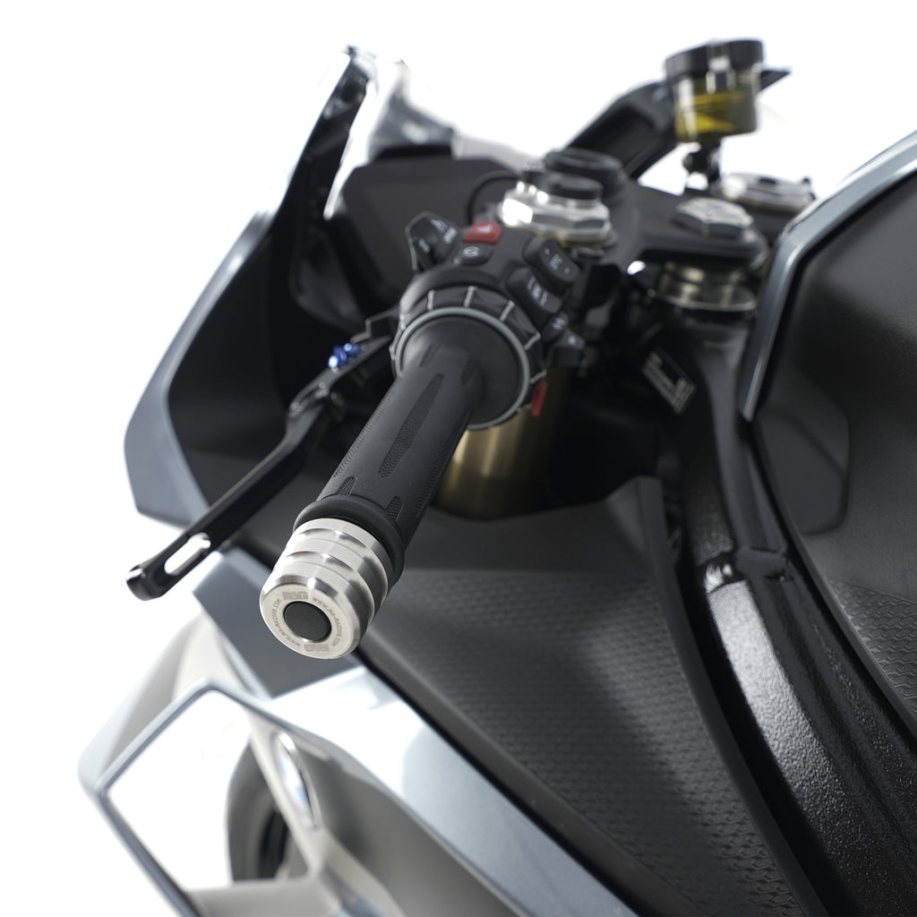 R&G Stainless Steel Bar End Sliders for the BMW F900 R '25-, M1000RR '21- '24, S1000RR '23- , Yamaha Tracer 9 '21- '24, Tracer 9 GT '21- & Tracer 9 GT Plus '25-