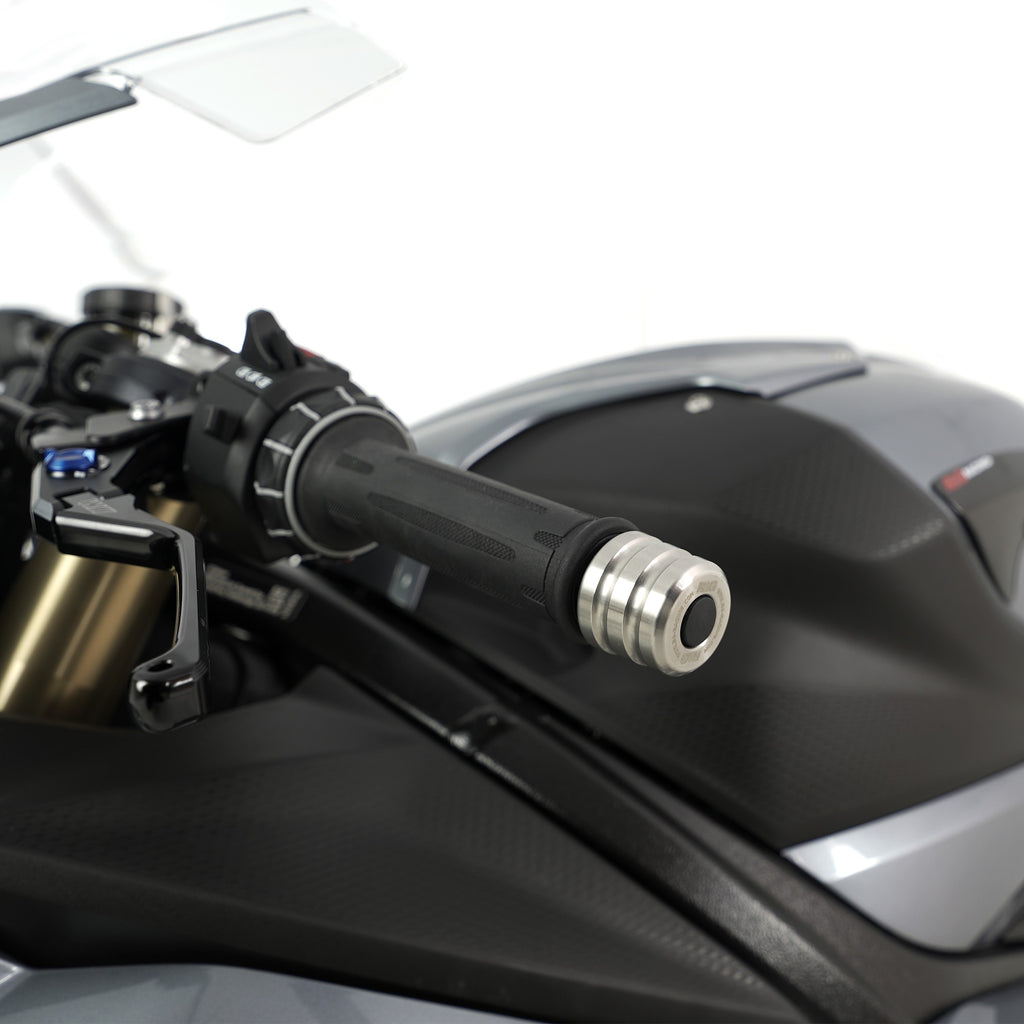 R&G Stainless Steel Bar End Sliders for the BMW F900 R '25-, M1000RR '21- '24, S1000RR '23- , Yamaha Tracer 9 '21- '24, Tracer 9 GT '21- & Tracer 9 GT Plus '25-