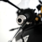 R&G Stainless Steel Bar Ends for the Aprilia Tuareg 660 '22-,Tuareg 660 Rally '25-, RSV4 RF '15 - '24, RSV4 1100 (Factory) '19 -, Ducati Panigale V2 '20 - '24 & Honda Africa Twin  Adventure Sports '18- '24/ CRF1100L Africa Twin DCT '24-