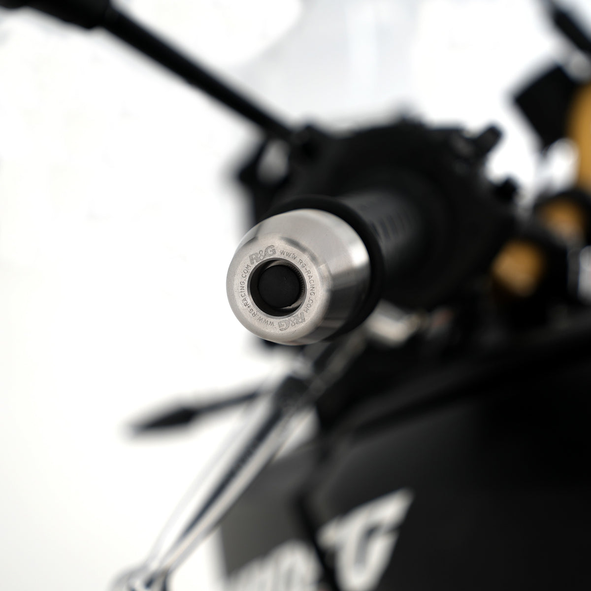 R&G Stainless Steel Bar Ends for the Aprilia Tuareg 660 '22-,Tuareg 660 Rally '25-, RSV4 RF '15 - '24, RSV4 1100 (Factory) '19 -, Ducati Panigale V2 '20 - '24 & Honda Africa Twin  Adventure Sports '18- '24/ CRF1100L Africa Twin DCT '24-