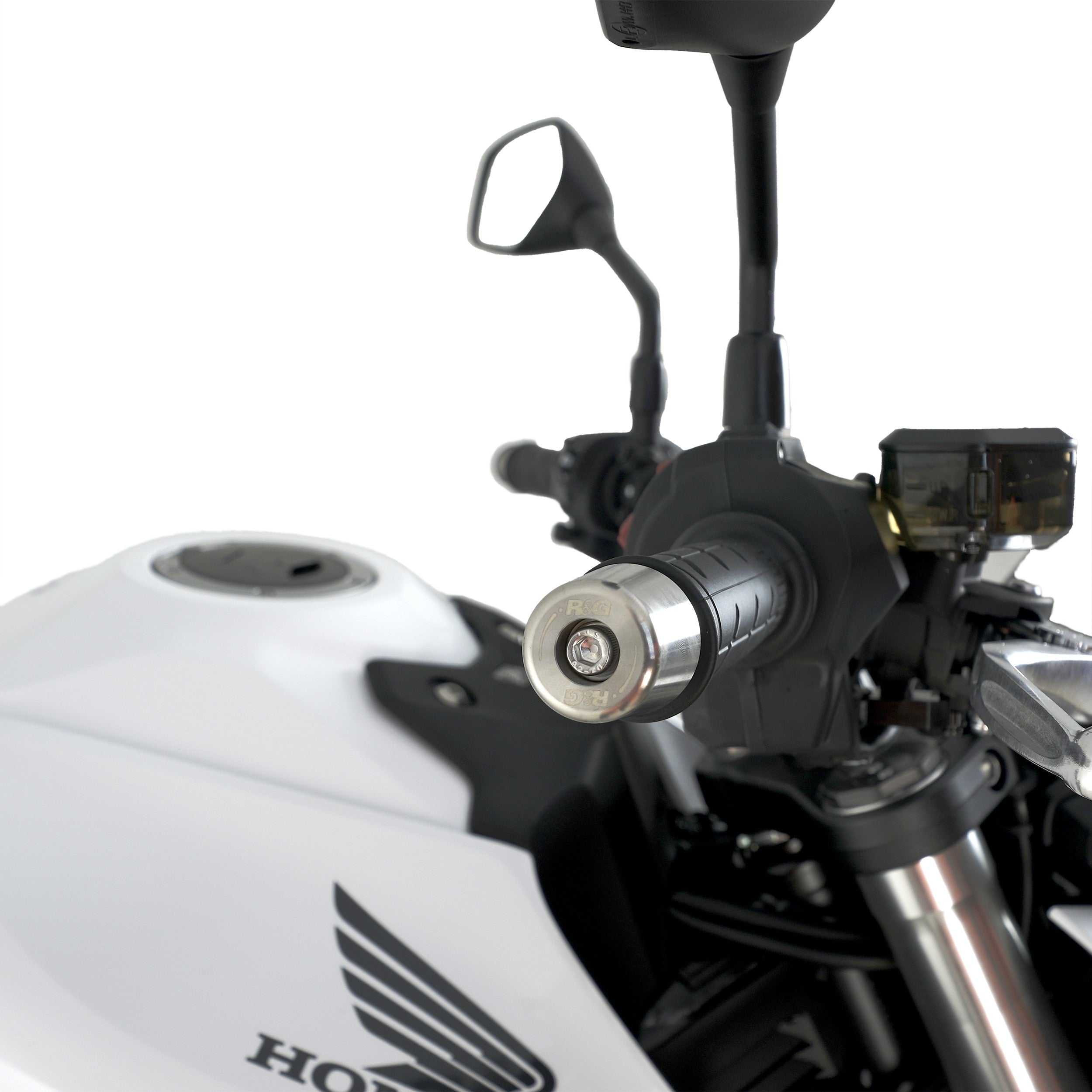 R&G Stainless Steel Bar Ends for the Honda CB1000R(+) '18-,CB1000 Hornet/SP '25- NC700S/X, NC750S/X,  Integra 700/750, NT700V Deauville '06-'10 & NT1100 '22- Main image