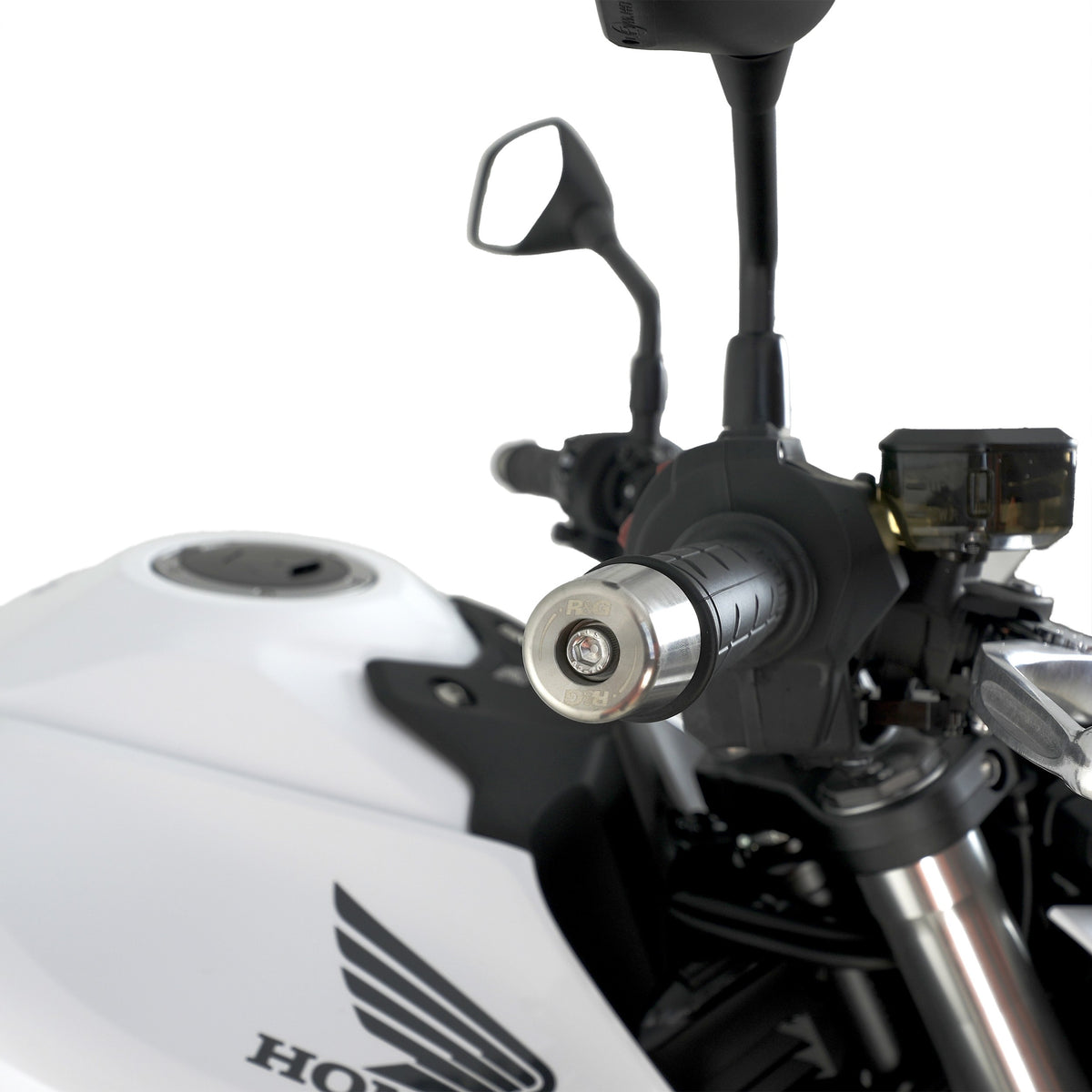 R&G Stainless Steel Bar Ends for the Honda CB1000R(+) '18-,CB1000 Hornet/SP '25- NC700S/X, NC750S/X,  Integra 700/750, NT700V Deauville '06-'10 & NT1100 '22-