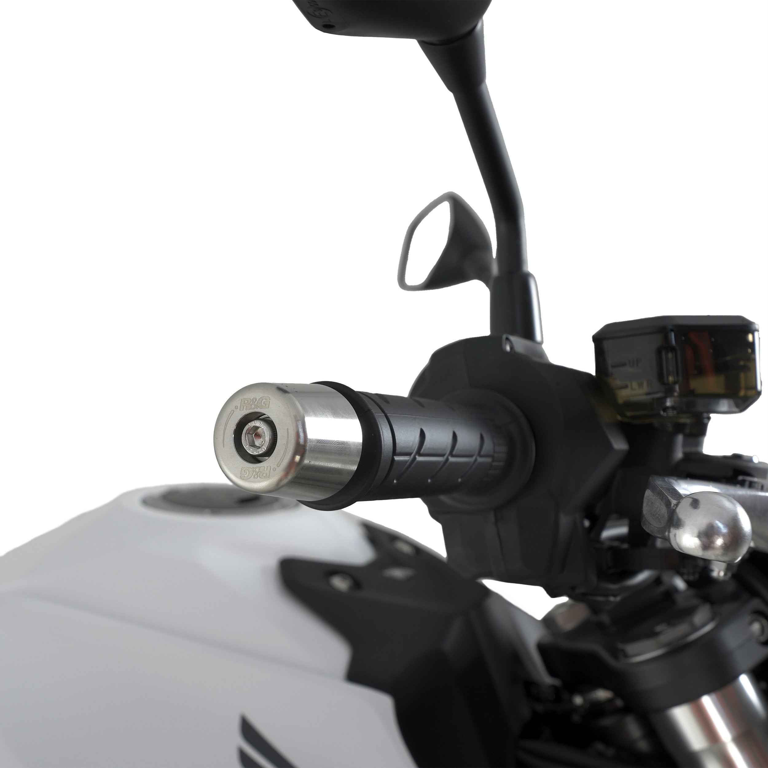 R&G Stainless Steel Bar Ends for the Honda CB1000R(+) '18-,CB1000 Hornet/SP '25- NC700S/X, NC750S/X,  Integra 700/750, NT700V Deauville '06-'10 & NT1100 '22-