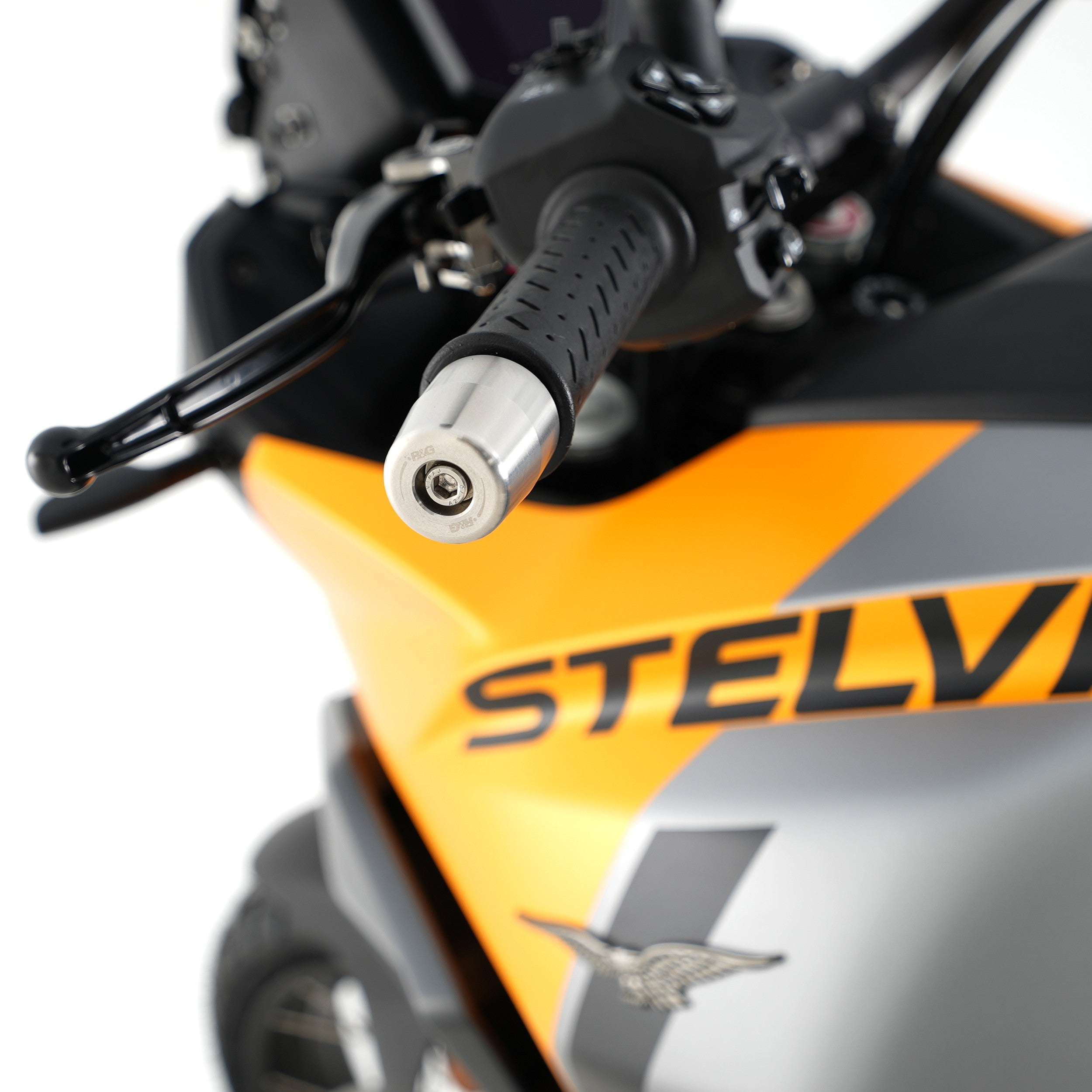 R&G Stainless Steel Bar Ends For Moto Guzzi Stelvio '24-, V7 Stone '21- Main image