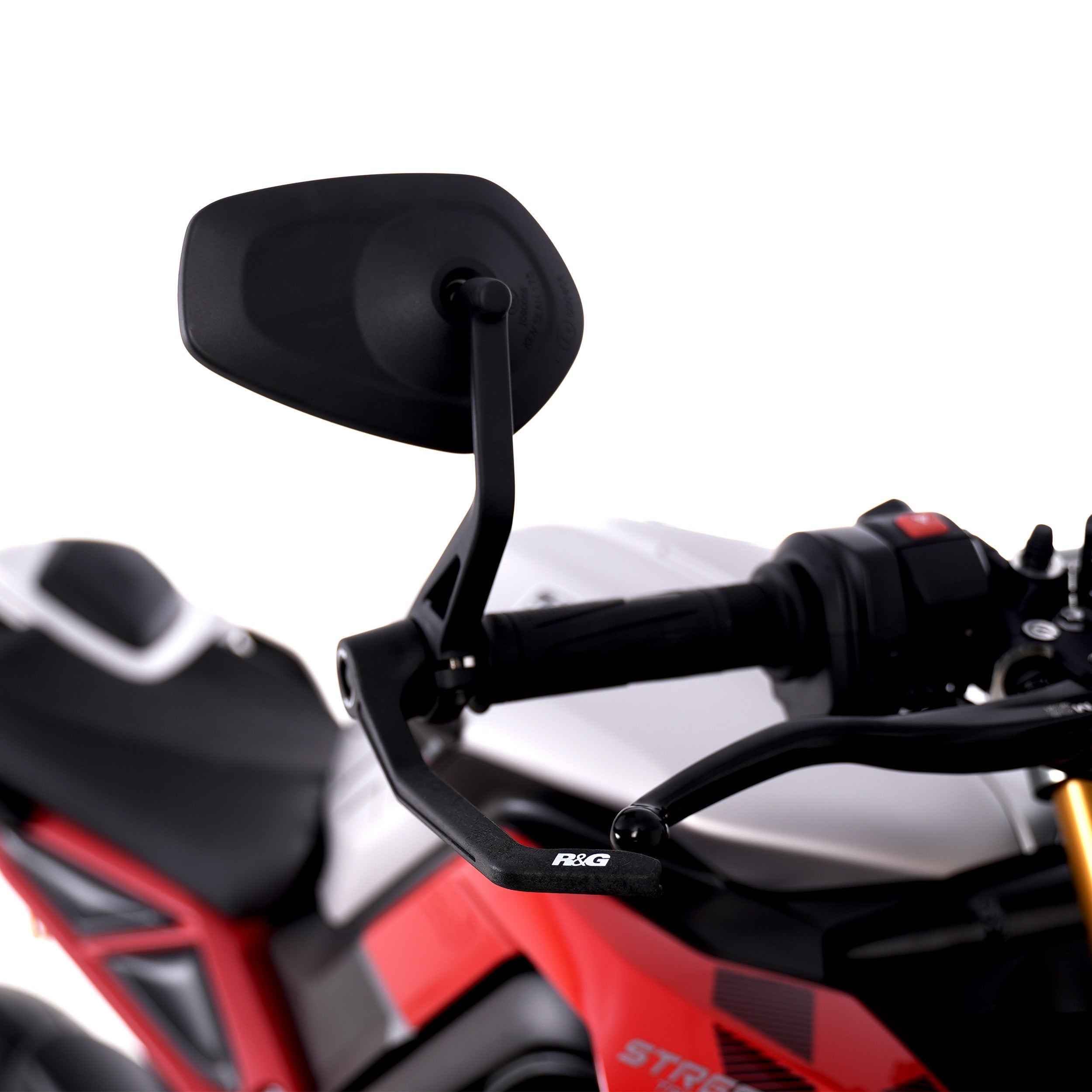 R&G Brake Lever Interlock Guard for Suzuki GSX-S750 '17- '24, DR-Z4SM '25-, Triumph Street Triple R/RS 765 '17-, Street Triple S 765 '17- '20, Street Triple 765 RX '26-, Yamaha YZF-R6 '17-, Aprilia Tuono 660 '21- '24, Honda Dax 125 '22- & MSX125 GROM Main image