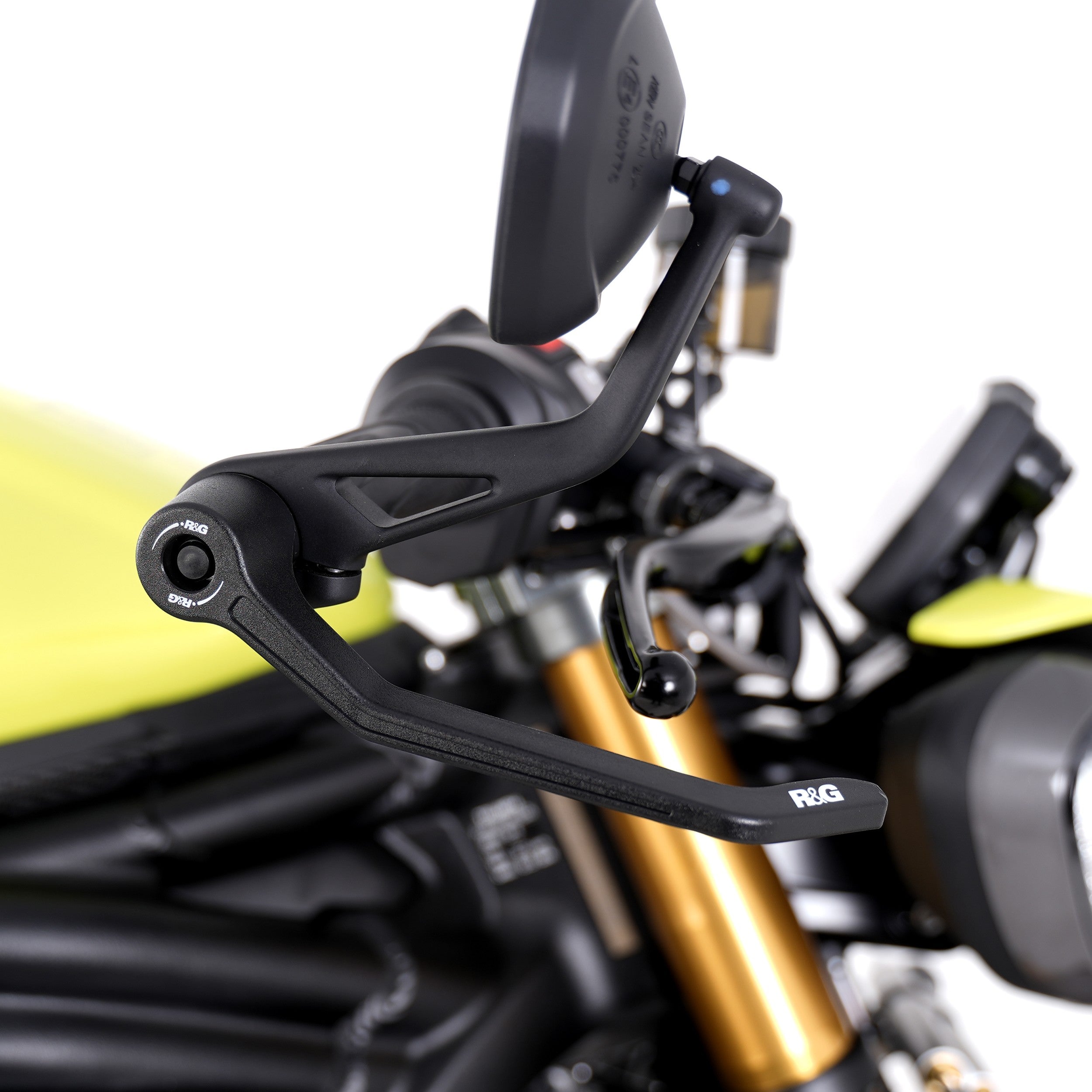 R&G Brake Lever Interlock Guard for multiple Triumph Models & Moto Guzzi V7 Stone '21- (Bar-End Mirror Models Only)
