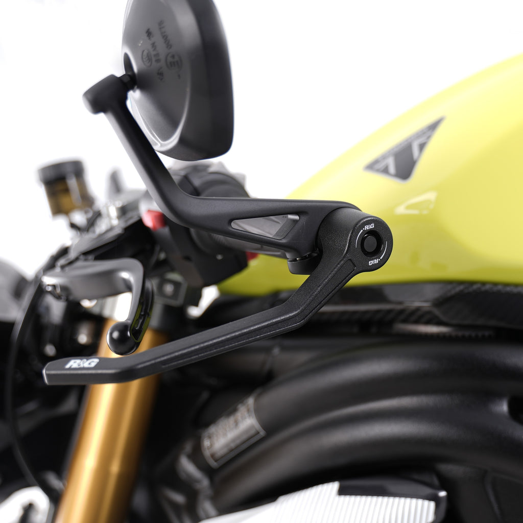 R&G Interlock Clutch Lever Guard for multiple Triumph Models & Moto Guzzi V7 Stone '21- (Bar-End Mirror Models Only)
