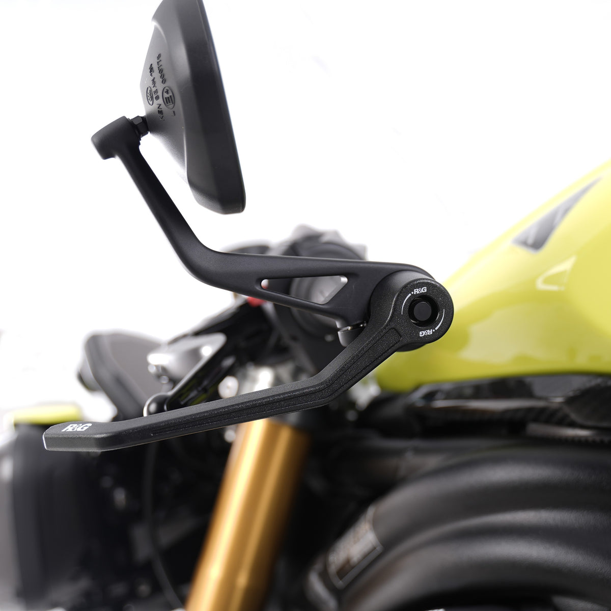 R&G Interlock Clutch Lever Guard for multiple Triumph Models & Moto Guzzi V7 Stone '21- (Bar-End Mirror Models Only) Main image