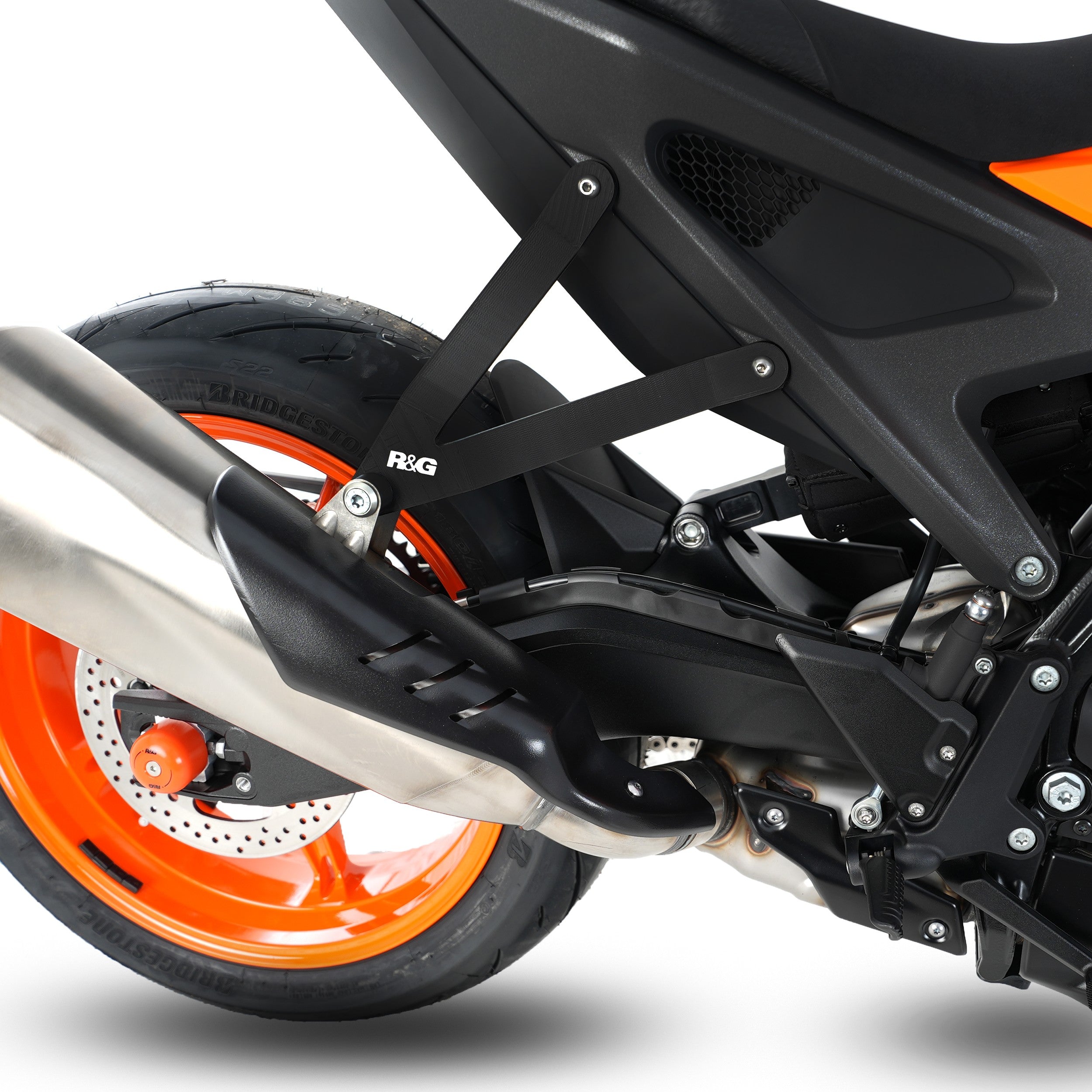 Exhaust Hanger  & Rear Footrest Plate (set) for KTM 990 Duke 2024