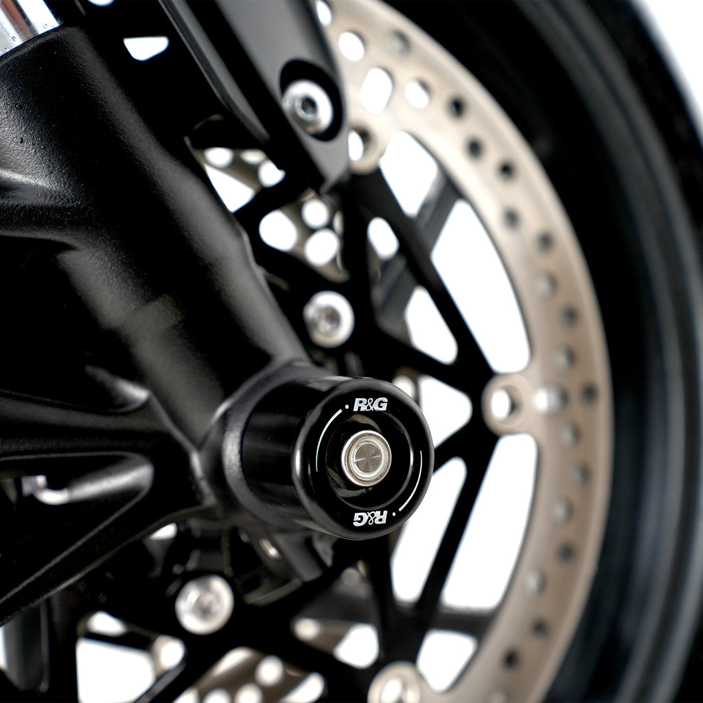 Fork Protectors for Triumph Street Triple R / RS 765 '17-, Street Triple S 765  '17-'20, Daytona 660 '24-, Trident 660 '21-, Tiger Sport 800 '25-,Street Triple 765 RX '26- & & Daytona Moto2™ 765 '20- '24 (small bobbin)