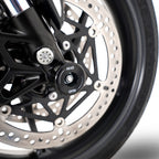 Fork Protectors for the Triumph Daytona 675 '13-, Daytona 660 '24-, Street Triple RX '15-, Street Triple R/RS 765 '17-/ Street Triple S 765 '17- '20, Street Triple 765 RX '26-,  Daytona Moto2™ 765 '20- '24, Trident 660 '21- ,Tiger Sport 800 '25- & Ti