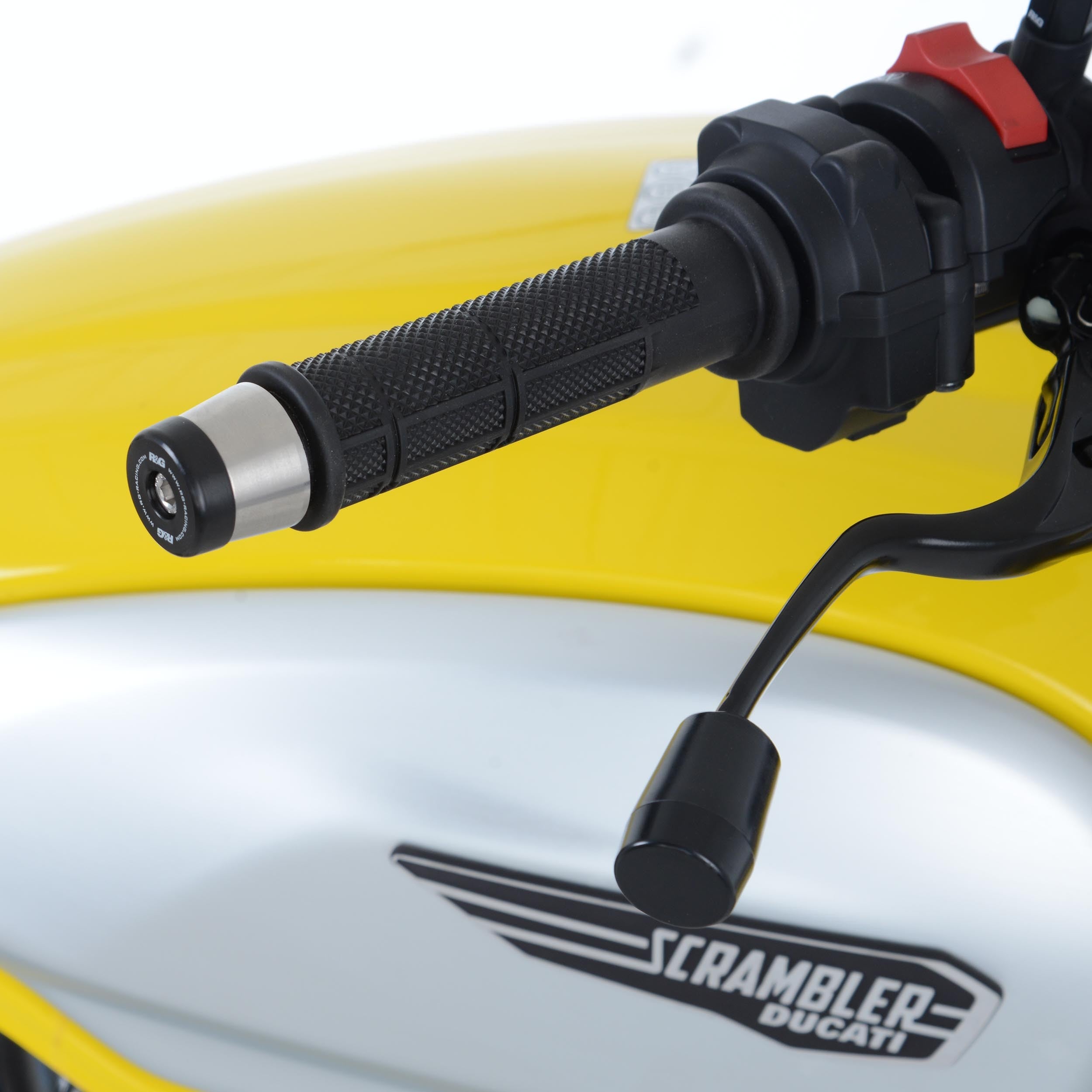 Bar End Sliders for the Ducati Scrambler 1100 '18-25, Scrambler 1100 Pro '20-25, Diavel 1260 (S) '21-, Diavel V4 '23- and 7 others. Secondary image