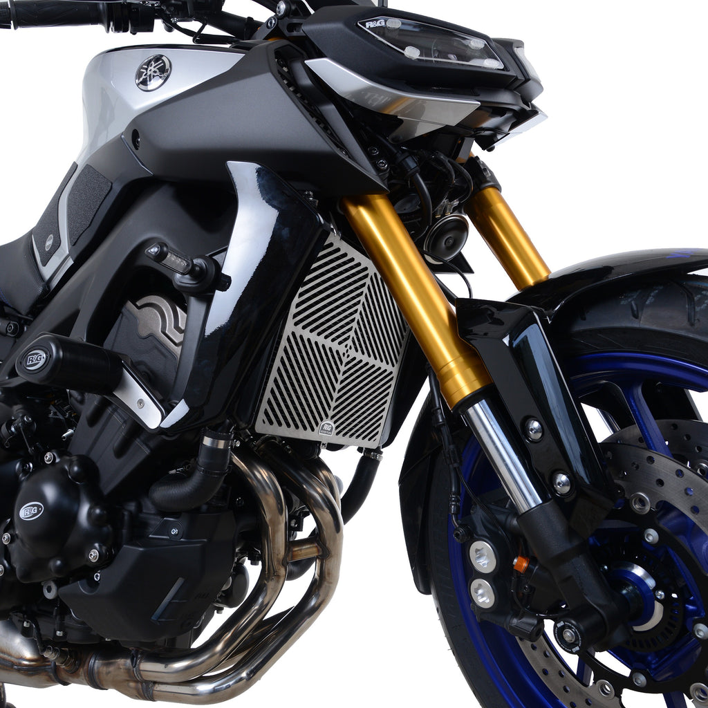 Stainless Steel Radiator Guard for Yamaha MT-09 '17-'20 (FZ-09), SP '18-'20 & Tracer 900 GT '18-'20 models.