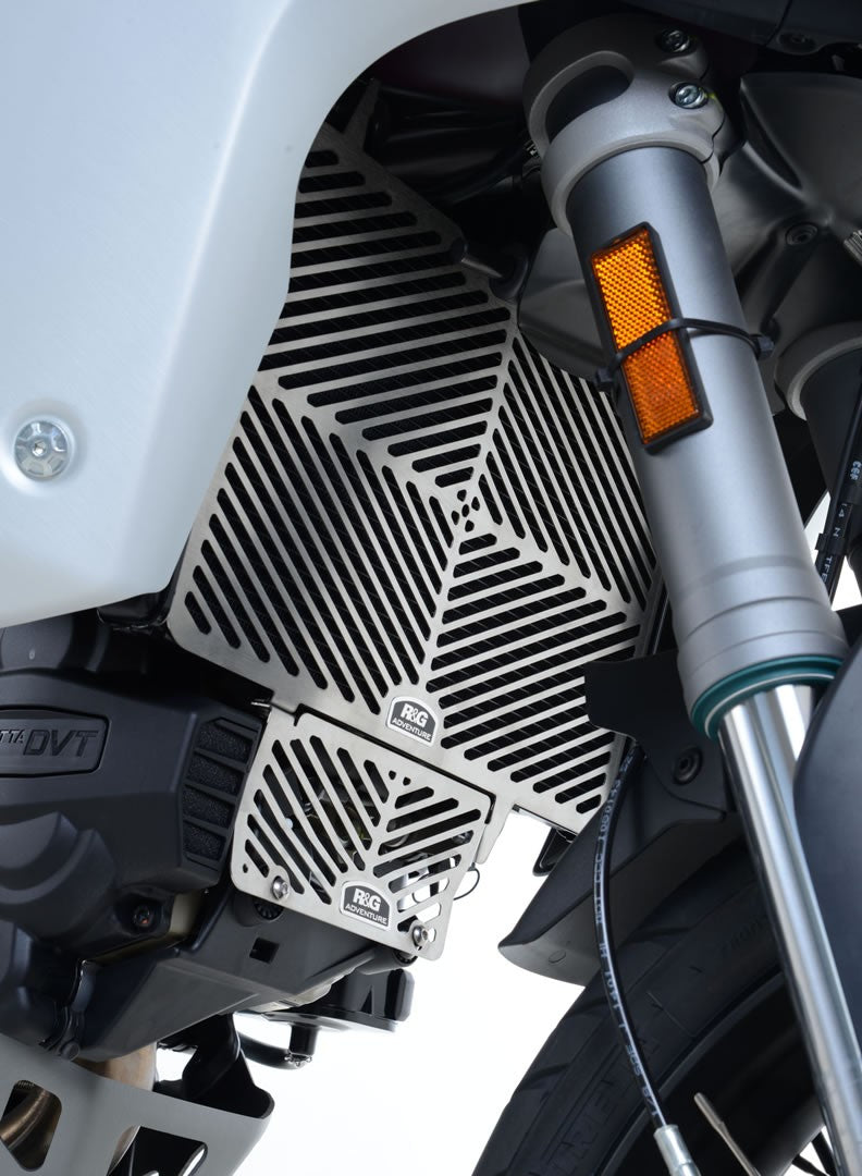 Stainless Steel Radiator Guard for the Ducati Multistrada V2(S) '22- '24, Ducati Multistrada 1200/S '15- and Multistrada 1260 '18-models