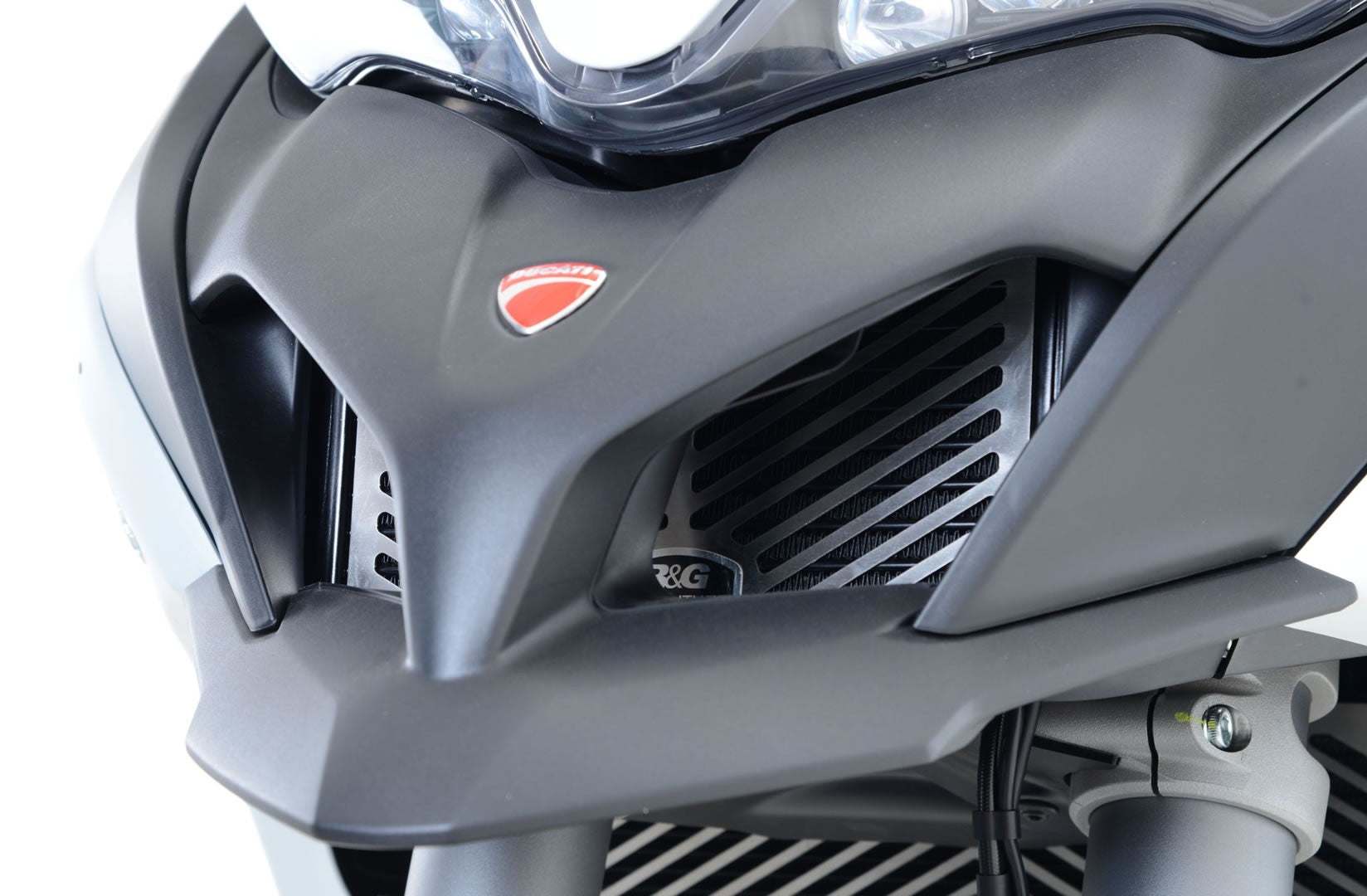 Stainless Oil Cooler Guard for the Ducati Multistrada V2(S) '22- '24, Ducati Multistrada 1200/S '15-, Enduro, Multistrada 950 '17- '21/ 950S '19- '21 models & Multistrada 1260 '18- models