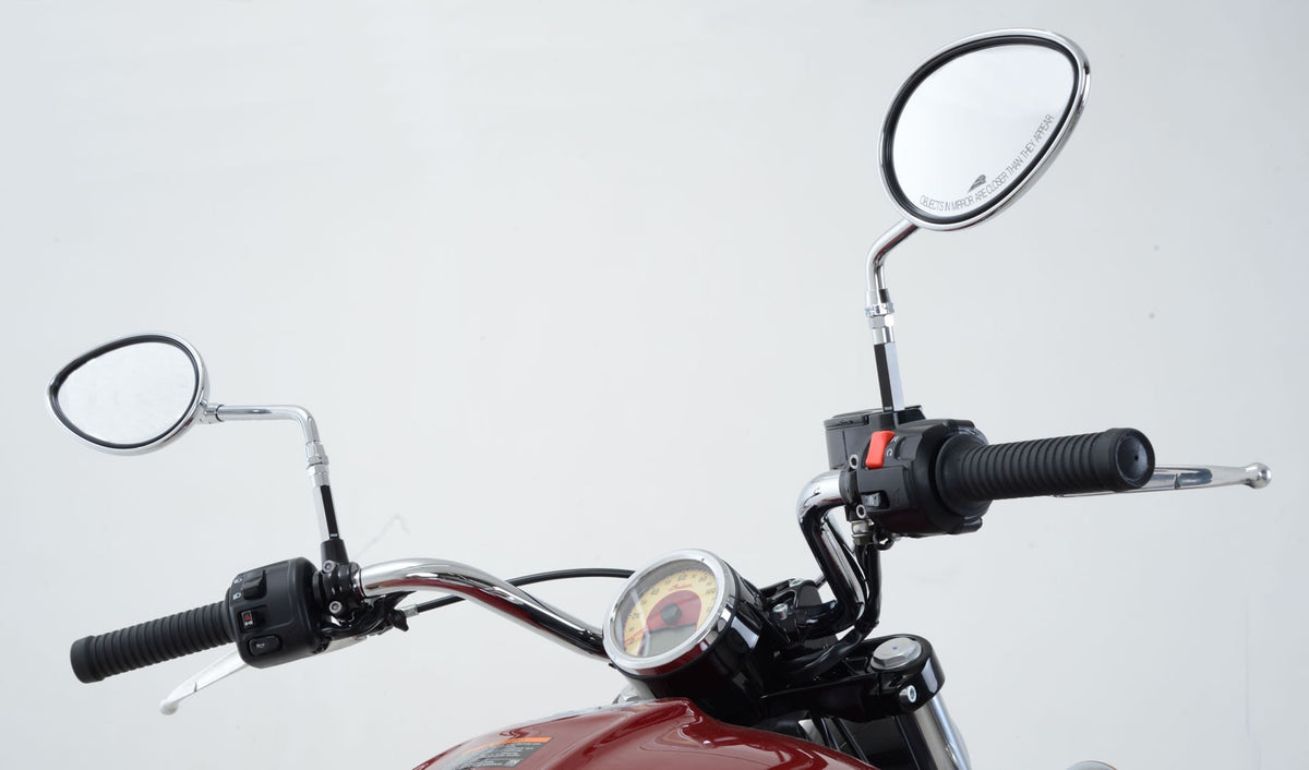 Mirror Risers for Indian Scout '15-, Scout Sixty '18-, Scout Bobber '17-, FTR1200/S '19-25 & CFMoto 700CL-X Heritage '21-