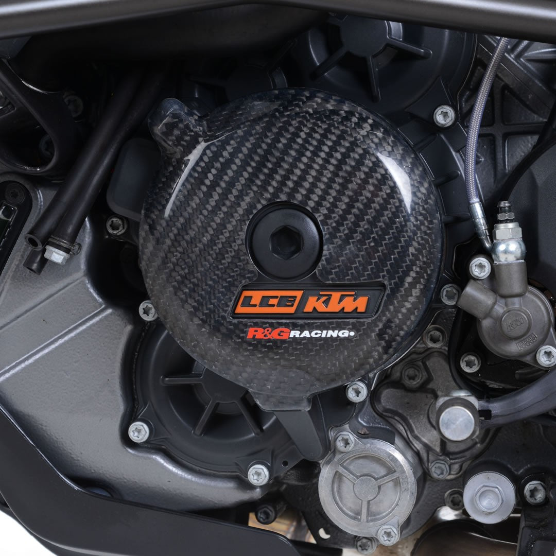 Carbon Engine Case Slider for KTM 1050 Adventure '15-, KTM 1290 Super Adventure '15-'20, 1290 Super Duke '17- '24,1290 Super Duke GT '19- '24 & 1290 Super Duke R '17- '24 LHS Secondary image