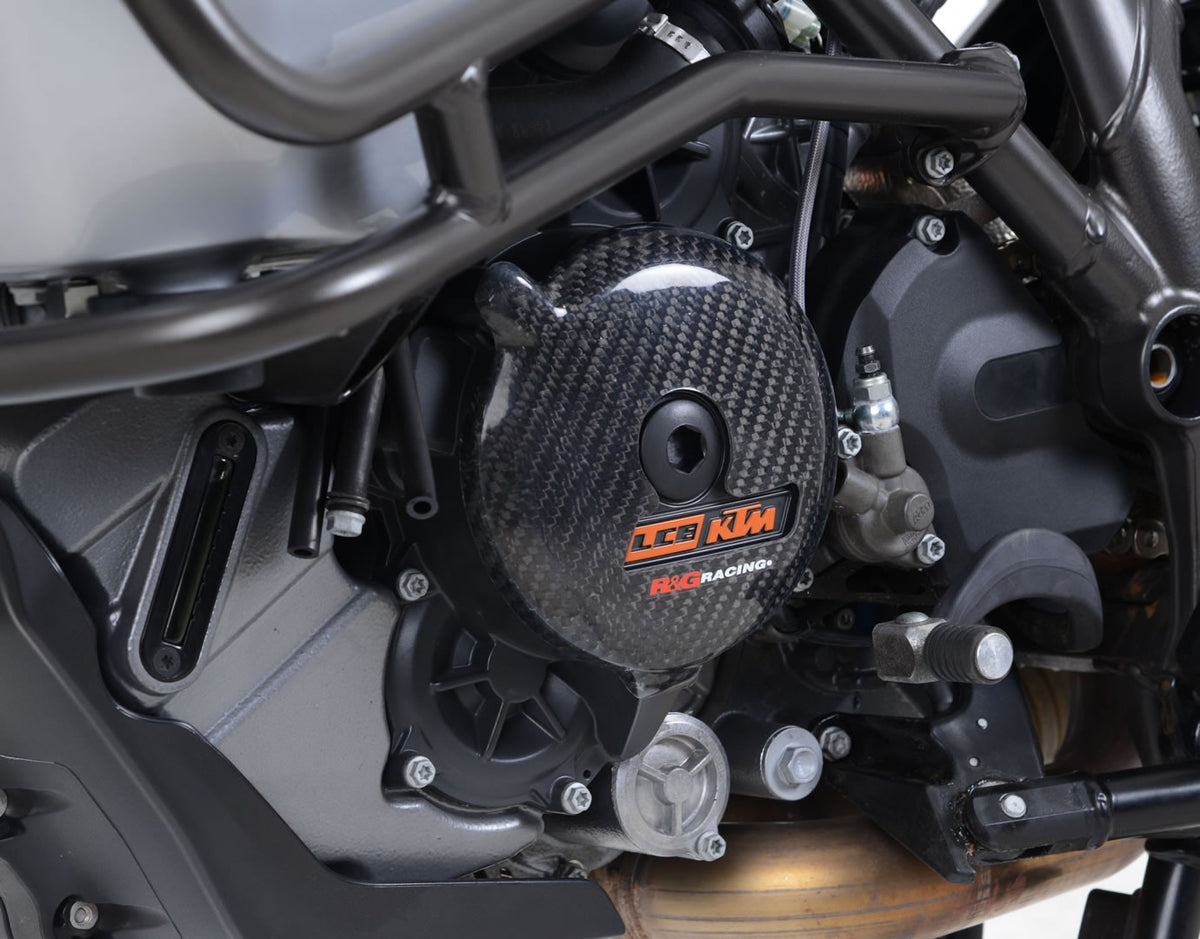 Carbon Engine Case Slider for KTM 1050 Adventure '15-, KTM 1290 Super Adventure '15-'20, 1290 Super Duke '17- '24,1290 Super Duke GT '19- '24 & 1290 Super Duke R '17- '24 LHS