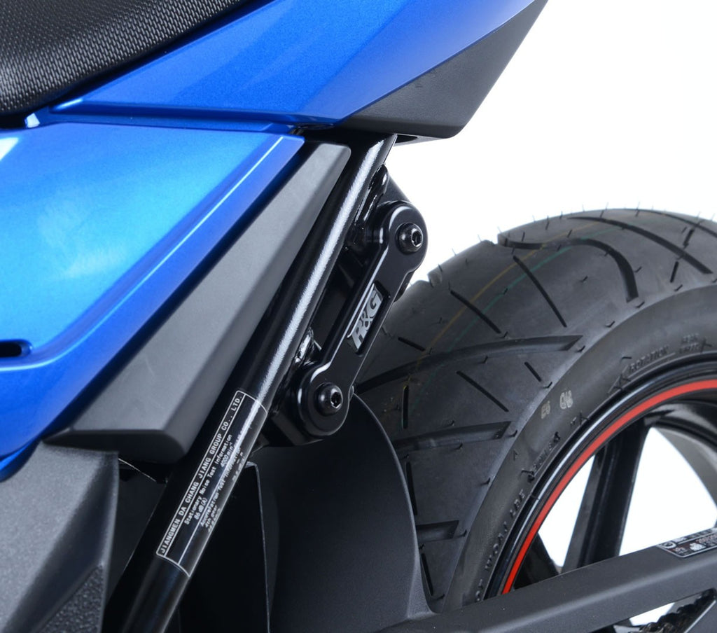 Rear Foot Rest Blanking Plates for Suzuki GSR750 ('11-), GSX-S750 '17- '24 and GSX250R '17-models.