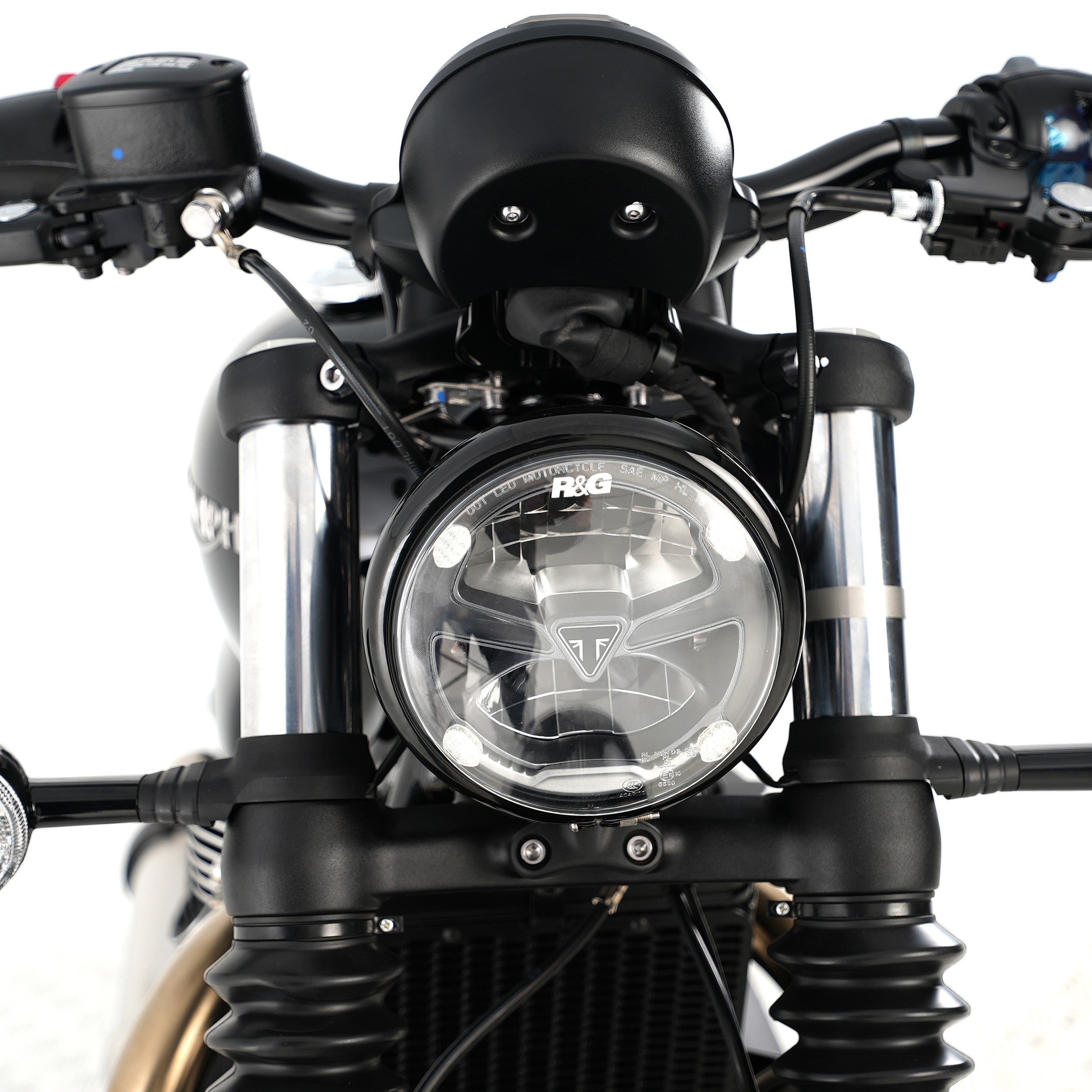 Headlight Shield for Indian FTR1200 (S) '19-25, Scout Bobber '20- & Triumph Scrambler 1200 XC/XE '19-, Bonneville bobber '21-25