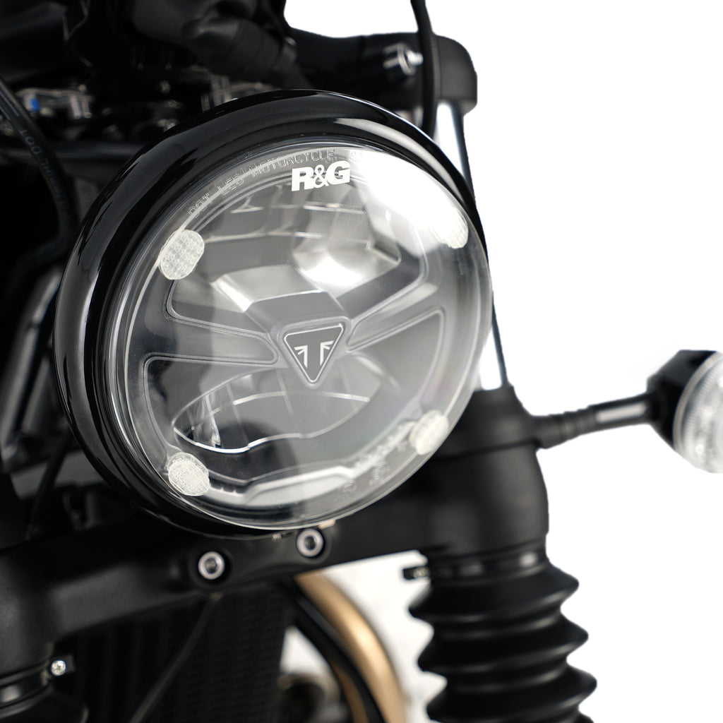 Headlight Shield for Indian FTR1200 (S) '19-25, Scout Bobber '20- & Triumph Scrambler 1200 XC/XE '19-, Bonneville bobber '21-25