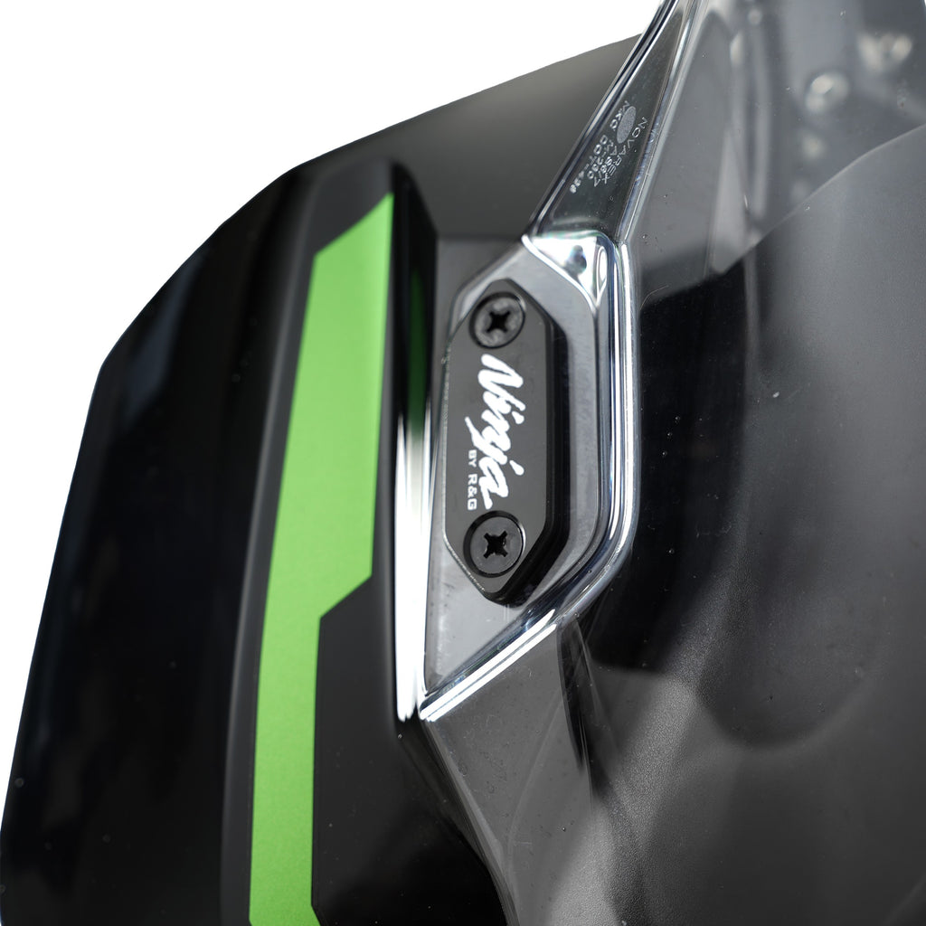 Mirror Blanking Plates for Kawasaki Ninja 7 Hybrid/HEV '24-, Ninja 300/250 '13-, Ninja 400 '18-, Ninja 125 '19-, ZX6R 636 '13-, ZX-25R '20- & ZX-4R(R) (SE) '23-