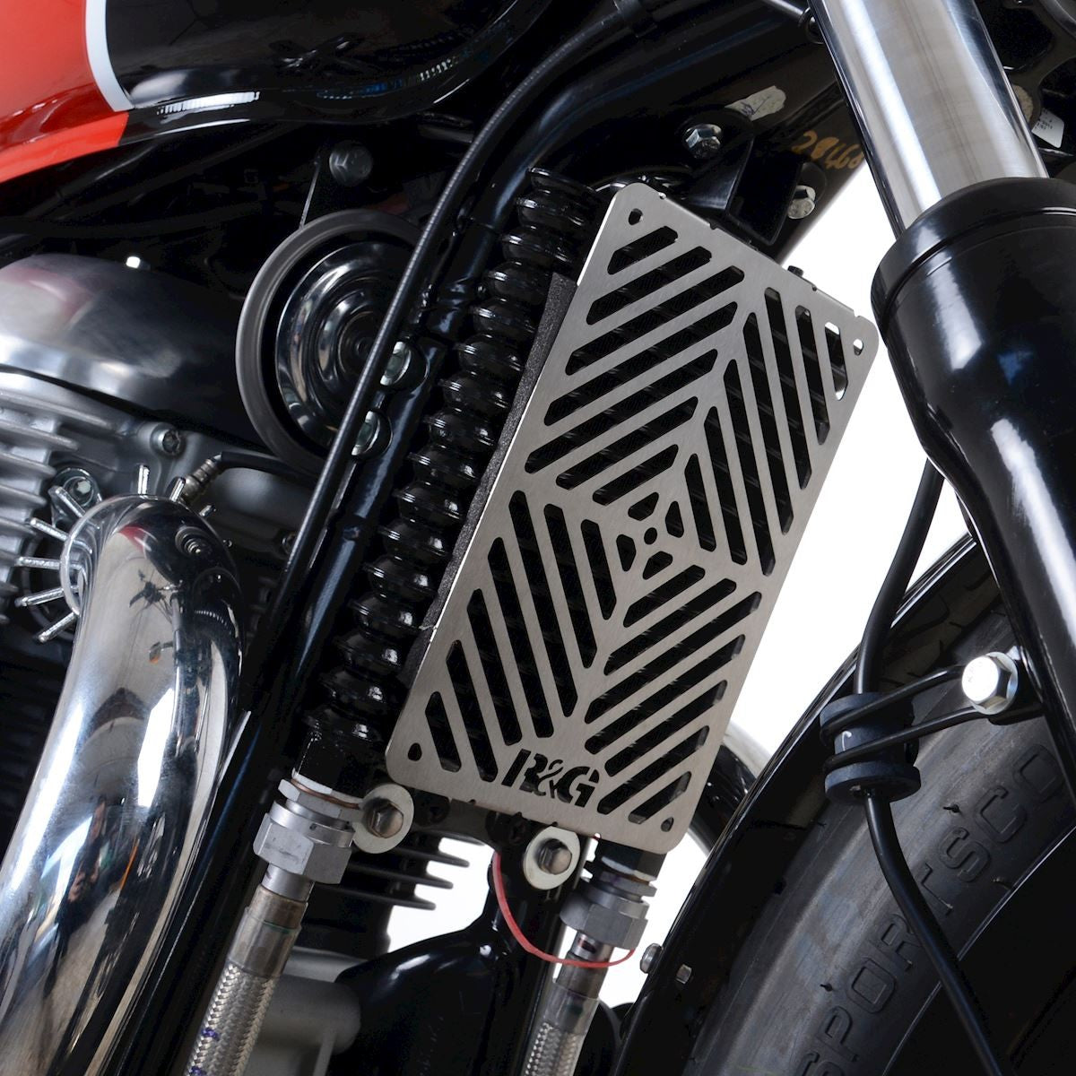 Stainless Oil Cooler Guard for the Royal Enfield Interceptor 650 '19- & Continental GT 650 '19- Main image
