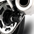 Swingarm Protectors for the Triumph Thruxton 1200 '16-, Thruxton 1200R '16-, Triumph Street Twin '16-, Speed Twin 1200 '19-'21, Scrambler 1200 XC/XE '19-, Speed Twin 900 '22- '24, Bonneville bobber '21- & Scrambler 900 '23-