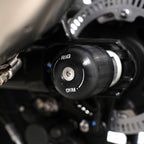Swingarm Protectors for the Triumph Thruxton 1200 '16-, Thruxton 1200R '16-, Triumph Street Twin '16-, Speed Twin 1200 '19-'21, Scrambler 1200 XC/XE '19-, Speed Twin 900 '22- '24, Bonneville bobber '21- & Scrambler 900 '23-