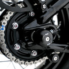 Swingarm Protectors for the Triumph Thruxton 1200 '16-, Thruxton 1200R '16-, Triumph Street Twin '16-, Speed Twin 1200 '19-'21, Scrambler 1200 XC/XE '19-, Speed Twin 900 '22- '24, Bonneville bobber '21- & Scrambler 900 '23-