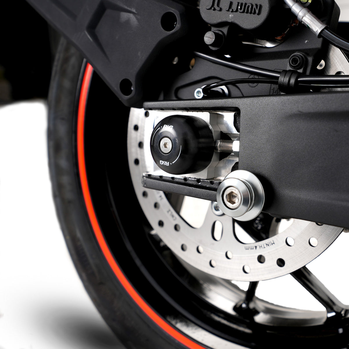 Swingarm Protectors for the KTM 790 Duke '18-, 790 Adventure '19-, 890 Duke R '20- '24, 890 Adventure '20-'22, 1290 Super Adventure (R) '21- '24 & 890 SMT '23- '24, CFMoto 800MT Sport / Touring / Explore '22-& 800NK '23-