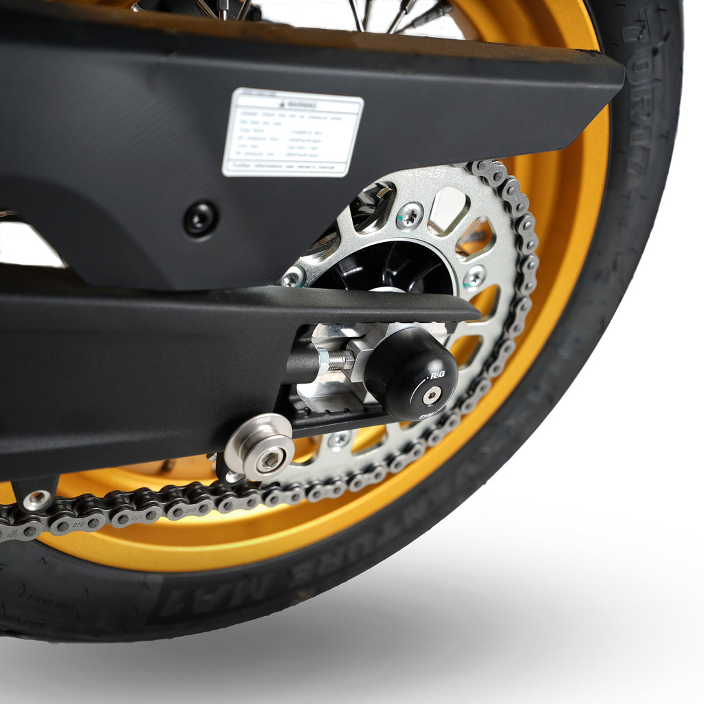 Swingarm Protectors for the KTM 790 Duke '18-, 790 Adventure '19-, 890 Duke R '20- '24, 890 Adventure '20-'22, 1290 Super Adventure (R) '21- '24 & 890 SMT '23- '24, CFMoto 800MT Sport / Touring / Explore '22-& 800NK '23-