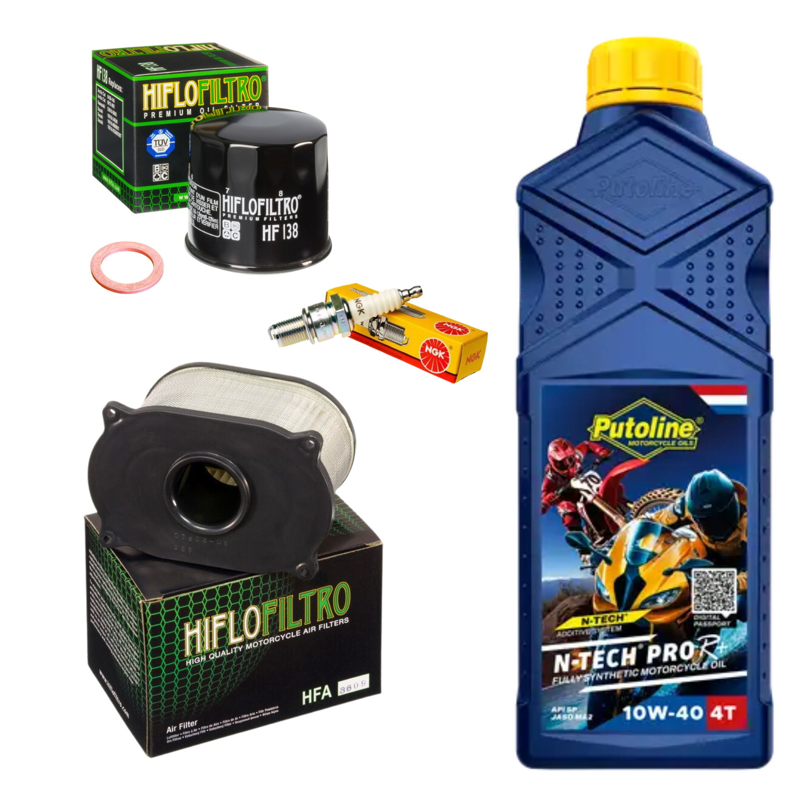 Suzuki SV650 SV650S Major Service Kit 1999-2002 - Premium Air & Oil Filter, Spark Plugs and Oil Secondary image