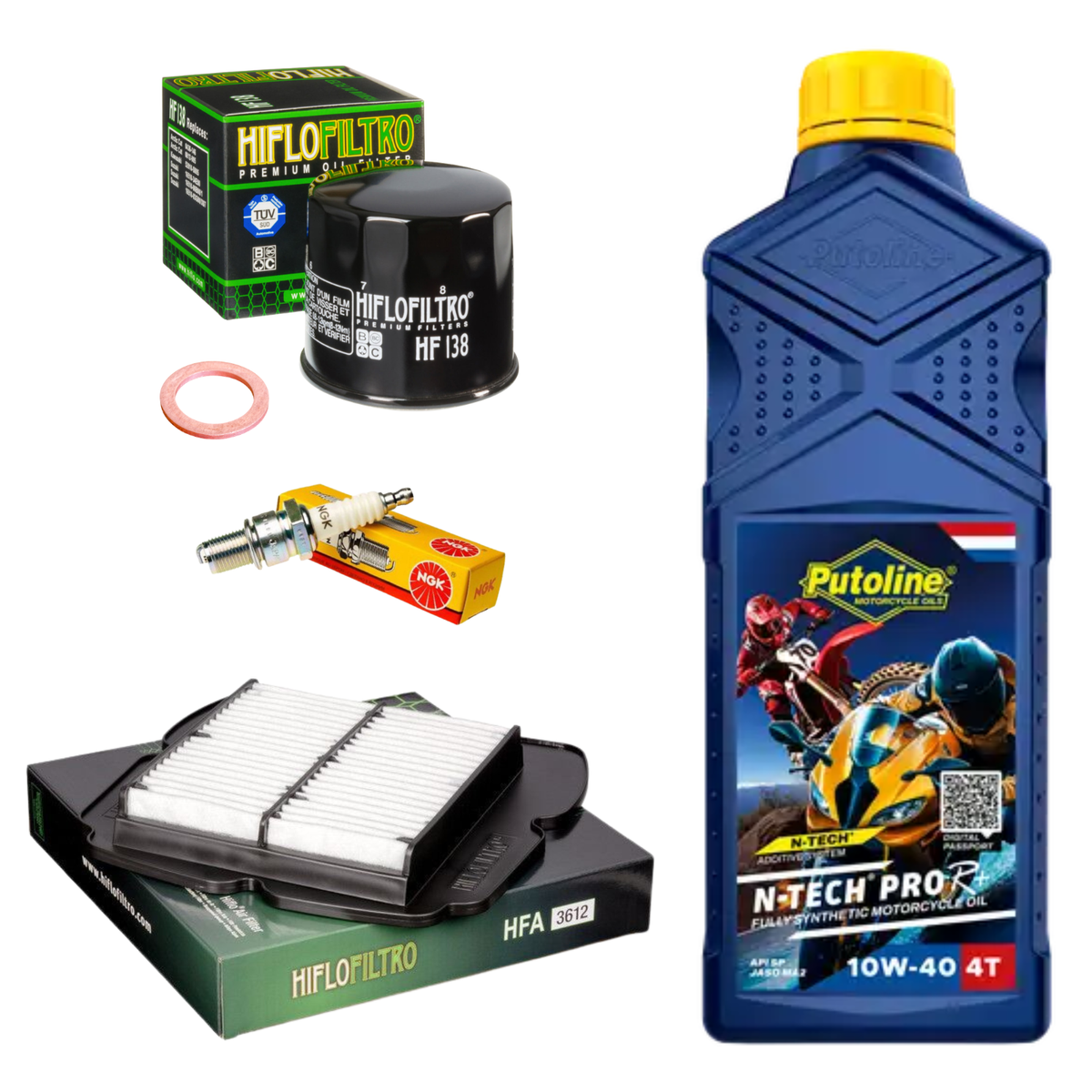 Suzuki SV650 SV650S Major Service Kit 2003–2006 - Premium Air & Oil Filter, Spark Plugs & Oil