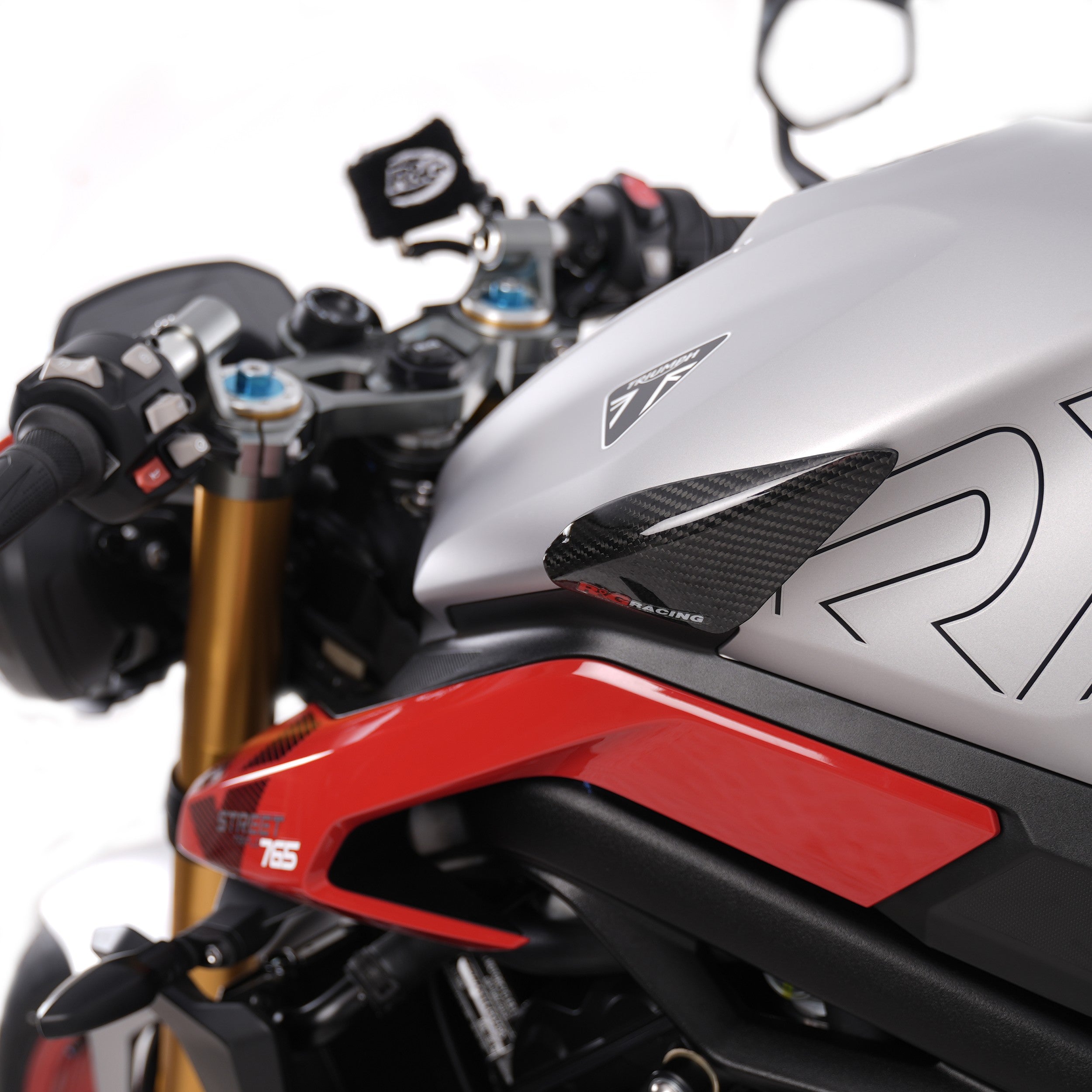 Carbon Tank Sliders for Triumph Street Triple 765 R/RS, Moto2 '23- & Street Triple 765 RX '26- Main image