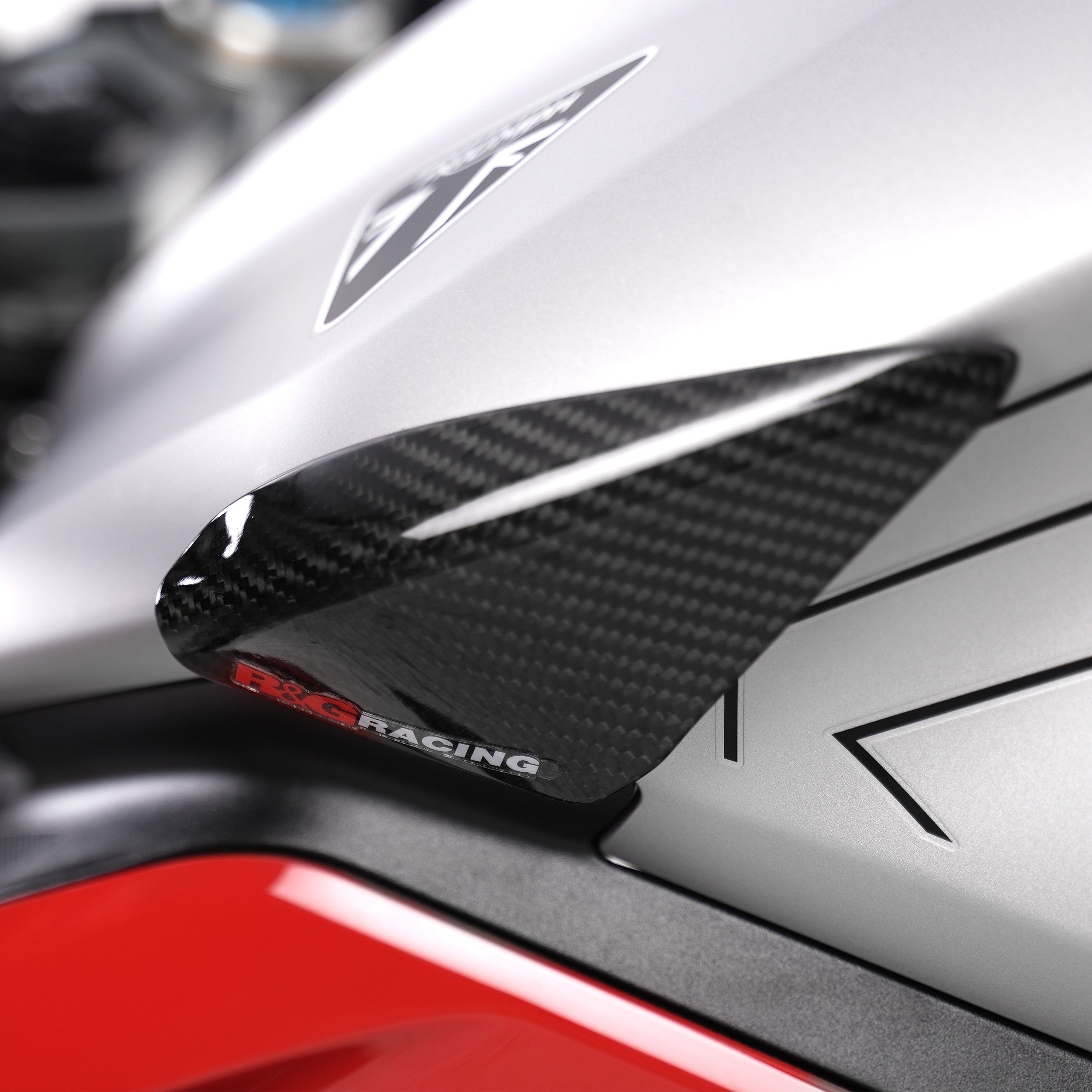 Carbon Tank Sliders for Triumph Street Triple 765 R/RS, Moto2 '23- & Street Triple 765 RX '26- Secondary image