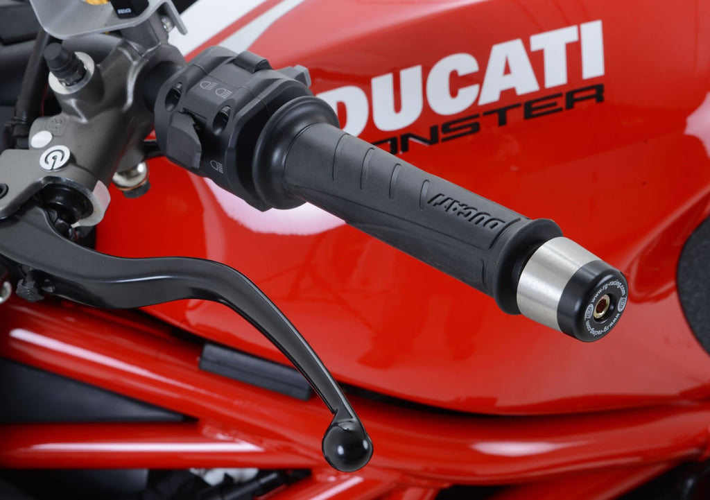 Bar End Sliders for the Ducati DesertX '22-25, Ducati Monster 1200R '16-, Monster 1200S '17-, Supersport (S) '17-'20, Supersport 950 '21- & Monster 950 (+) '21-25 & Monster 937 (+) '21-25