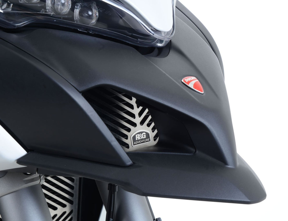 Stainless Oil Cooler Guard for the Ducati Multistrada V2(S) '22- '24, Ducati Multistrada 1200/S '15-, Enduro, Multistrada 950 '17- '21/ 950S '19- '21 models & Multistrada 1260 '18- models Main image