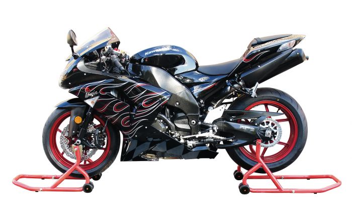 Biketek Front & Rear Paddock Stand Set with Bobbin Adapters - Series 3